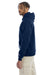 Champion S700 Mens Double Dry Eco Moisture Wicking Fleece Hooded Sweatshirt Hoodie w/ Pouch Pocket Late Night Blue Model Side
