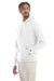 Champion S700 Mens Double Dry Eco Moisture Wicking Fleece Hooded Sweatshirt Hoodie w/ Pouch Pocket White Model 3q