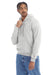 Champion S700 Mens Double Dry Eco Moisture Wicking Fleece Hooded Sweatshirt Hoodie w/ Pouch Pocket Silver Grey Model 3q