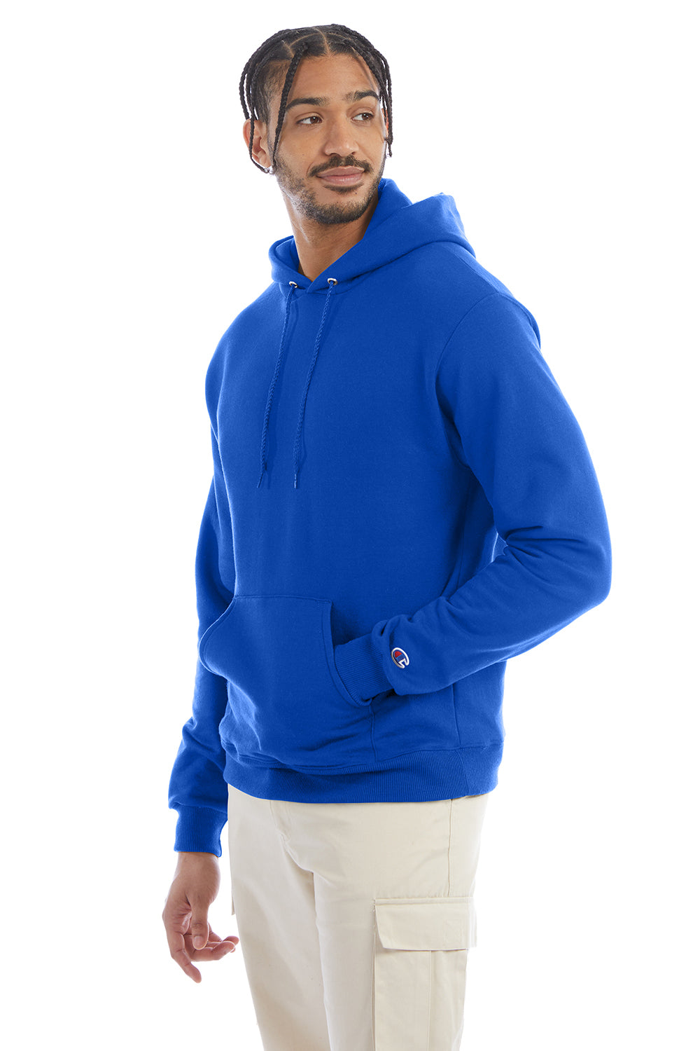 Champion S700 Mens Double Dry Eco Moisture Wicking Fleece Hooded Sweatshirt Hoodie w/ Pouch Pocket Royal Blue Model 3q