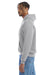 Champion S700 Mens Double Dry Eco Moisture Wicking Fleece Hooded Sweatshirt Hoodie w/ Pouch Pocket Light Steel Grey Model Side