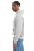 Champion S700 Mens Double Dry Eco Moisture Wicking Fleece Hooded Sweatshirt Hoodie w/ Pouch Pocket Silver Grey Model Side