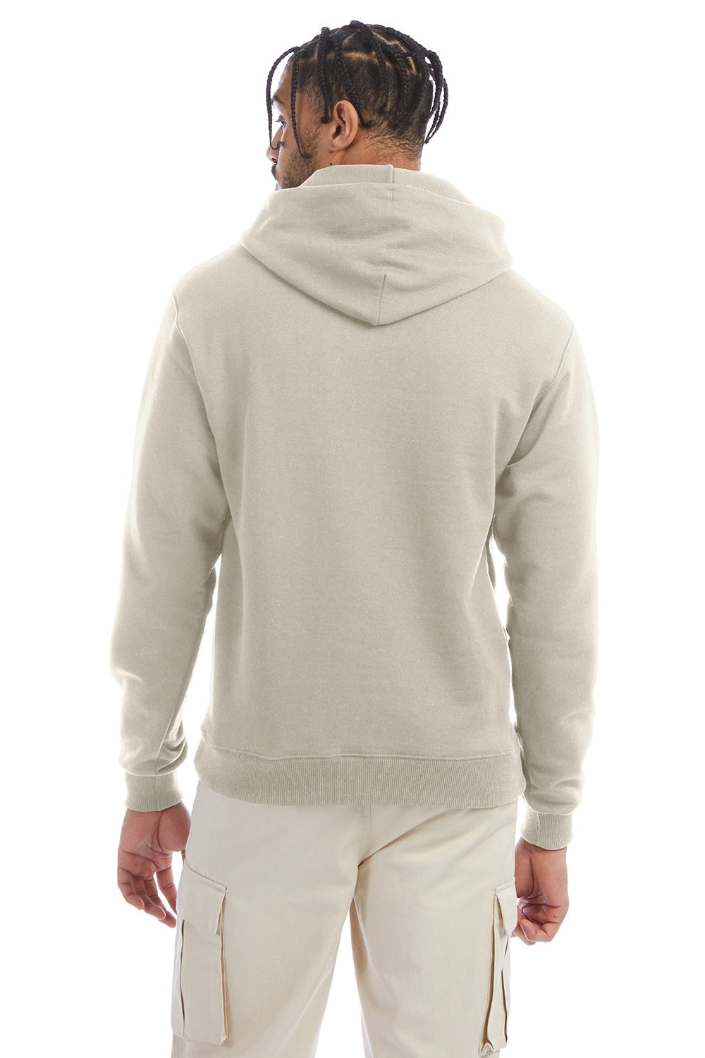 Champion S700 Mens Double Dry Eco Moisture Wicking Fleece Hooded Sweatshirt Hoodie w/ Pouch Pocket Sand Model Back