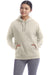Champion S760 Womens PowerBlend Relaxed Hooded Sweatshirt Hoodie w/ Pouch Pocket Sand Model Front