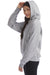 Champion S760 Womens PowerBlend Relaxed Hooded Sweatshirt Hoodie w/ Pouch Pocket Light Steel Grey Model Side