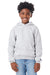 Champion S790 Youth Double Dry Eco Moisture Wicking Fleece Hooded Sweatshirt Hoodie w/ Pouch Pocket Light Steel Grey Model Front