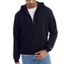 Champion Mens Double Dry Eco Moisture Wicking Fleece Full Zip Hooded Sweatshirt Hoodie w/ Pockets - Navy Blue