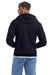 Champion S800 Mens Double Dry Eco Moisture Wicking Fleece Full Zip Hooded Sweatshirt Hoodie w/ Pockets Navy Blue Model Back