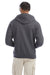 Champion S800 Mens Double Dry Eco Moisture Wicking Fleece Full Zip Hooded Sweatshirt Hoodie w/ Pockets Heather Charcoal Grey Model Back