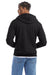 Champion S800 Mens Double Dry Eco Moisture Wicking Fleece Full Zip Hooded Sweatshirt Hoodie w/ Pockets Black Model Back
