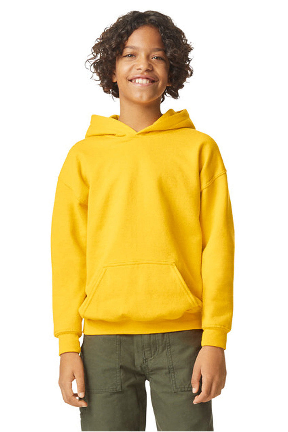 Gildan Youth Softstyle Hooded Sweatshirt Hoodie w/ Pouch Pocket Daisy Yellow