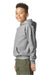 Gildan SF500B Youth Softstyle Hooded Sweatshirt Hoodie w/ Pouch Pocket Sport Grey Model Side