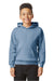 Gildan SF500B Youth Softstyle Hooded Sweatshirt Hoodie w/ Pouch Pocket Stone Blue Model Front