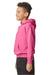 Gildan SF500B Youth Softstyle Hooded Sweatshirt Hoodie Pink Lemonade Model Side