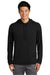 Sport-Tek ST296 Mens Moisture Wicking Fleece Hooded Sweatshirt Hoodie w/ Pouch Pocket Black Model Front