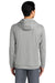Sport-Tek ST296 Mens Moisture Wicking Fleece Hooded Sweatshirt Hoodie w/ Pouch Pocket Heather Light Grey Model Back