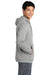 Sport-Tek ST296 Mens Moisture Wicking Fleece Hooded Sweatshirt Hoodie w/ Pouch Pocket Heather Light Grey Model Side