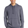 Sport-Tek Mens Moisture Wicking Fleece Hooded Sweatshirt Hoodie w/ Pouch Pocket - Heather True Navy Blue - Closeout