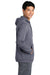 Sport-Tek ST296 Mens Moisture Wicking Fleece Hooded Sweatshirt Hoodie w/ Pouch Pocket Heather True Navy Blue Model Side