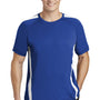 Sport-Tek Mens Competitor Moisture Wicking Short Sleeve Crewneck T-Shirt - Royal Blue/White - Closeout