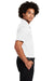 Sport-Tek ST640P Mens RacerMesh Moisture Wicking Short Sleeve Polo Shirt w/ Pocket White Model Side