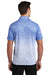 Sport-Tek ST671 Mens Ombre Heather Moisture Wicking Short Sleeve Polo Shirt White/True Royal Blue Model Back