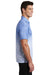 Sport-Tek ST671 Mens Ombre Heather Moisture Wicking Short Sleeve Polo Shirt White/True Royal Blue Model Side