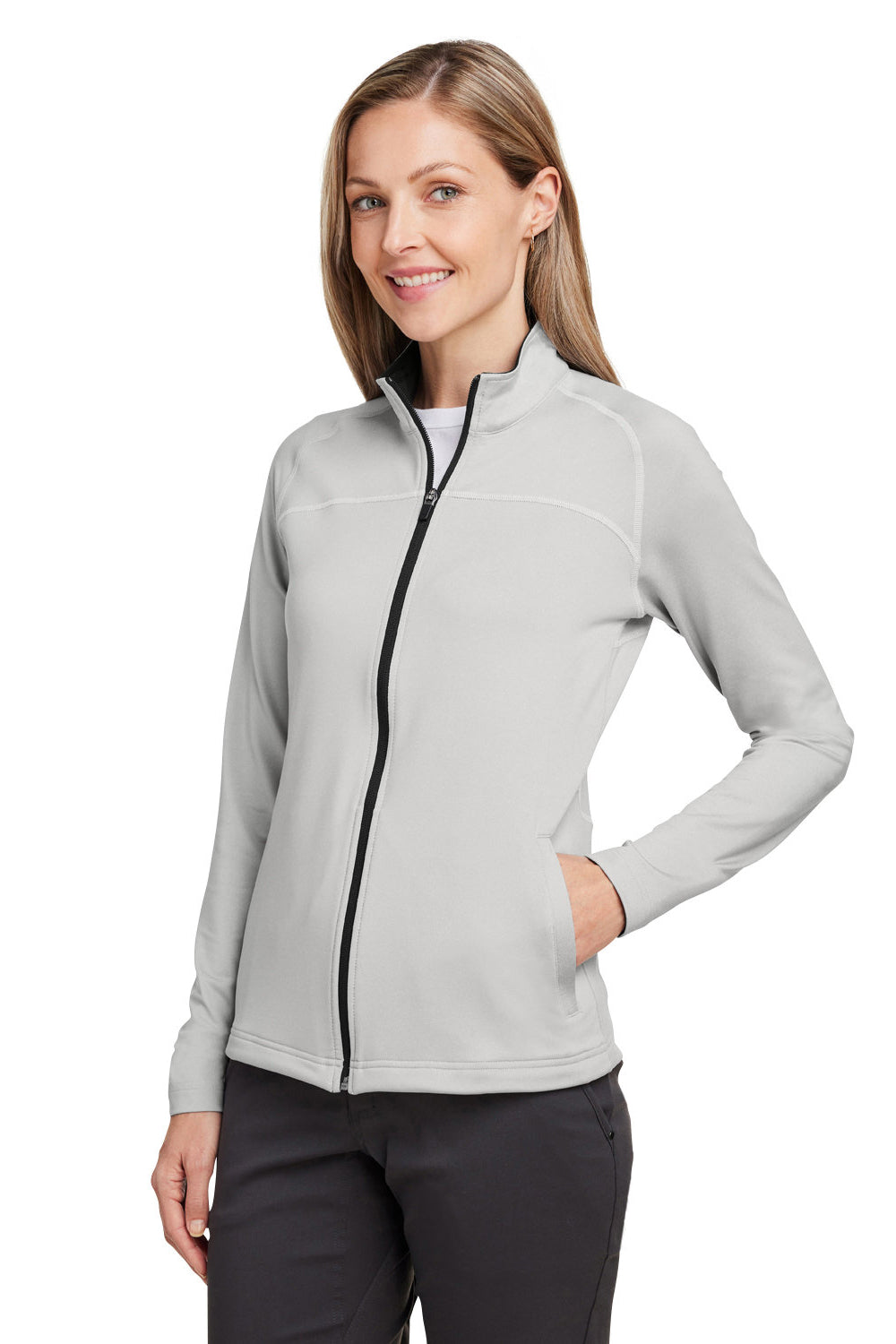 Swannies Golf SWF400L Womens Cora Full Zip Jacket Glacier Grey Model 3q