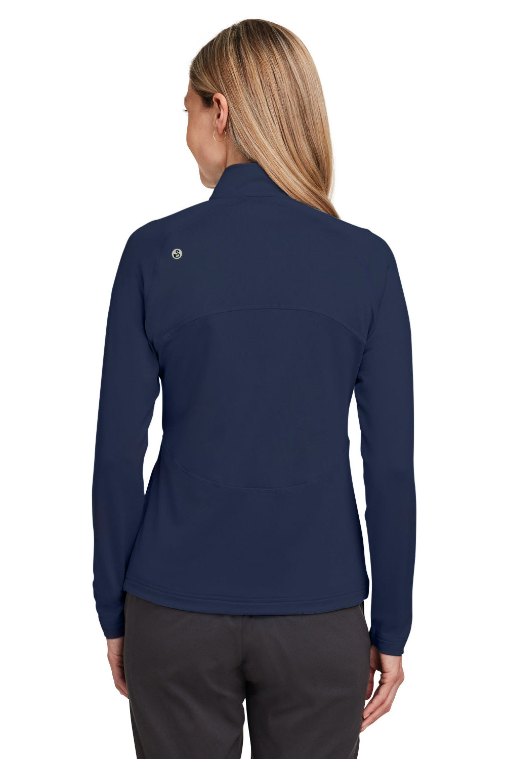 Swannies Golf SWF400L Womens Cora Full Zip Jacket Navy Blue Model Back