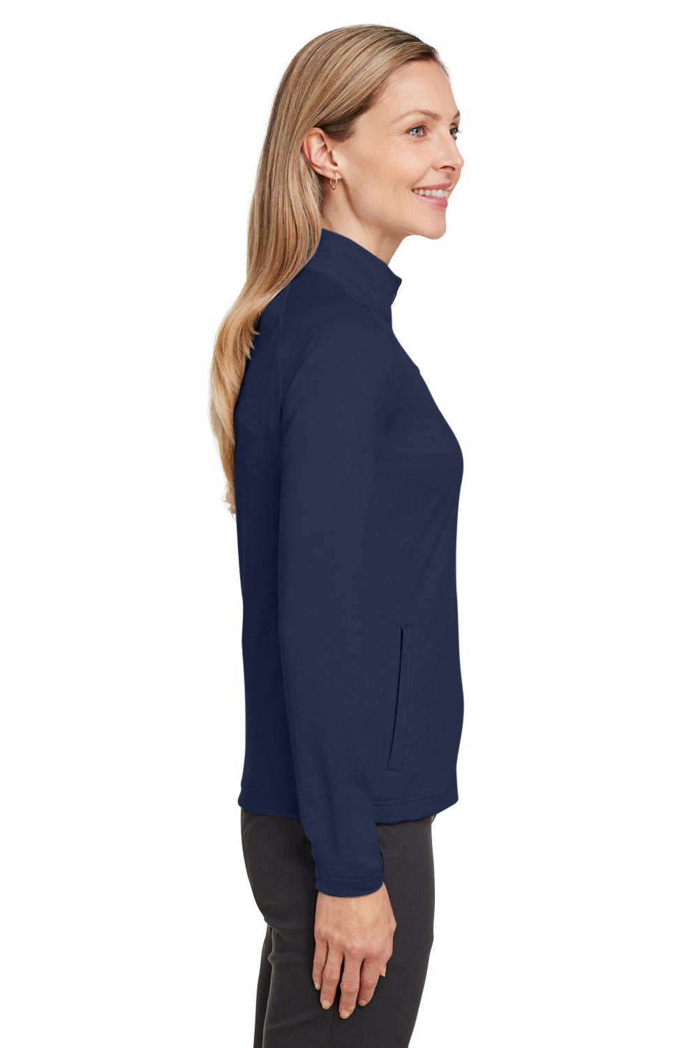 Swannies Golf SWF400L Womens Cora Full Zip Jacket Navy Blue Model Side