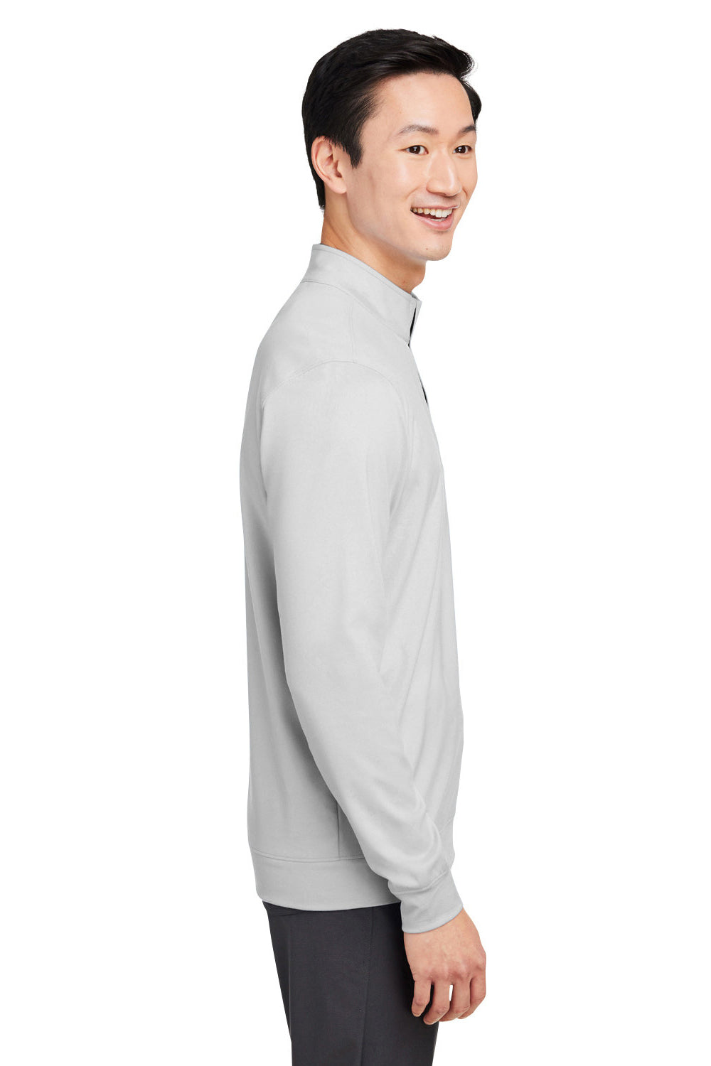 Swannies Golf SWM500 Mens McKinnon 1/4 Zip Sweatshirt Glacier Grey Model Side