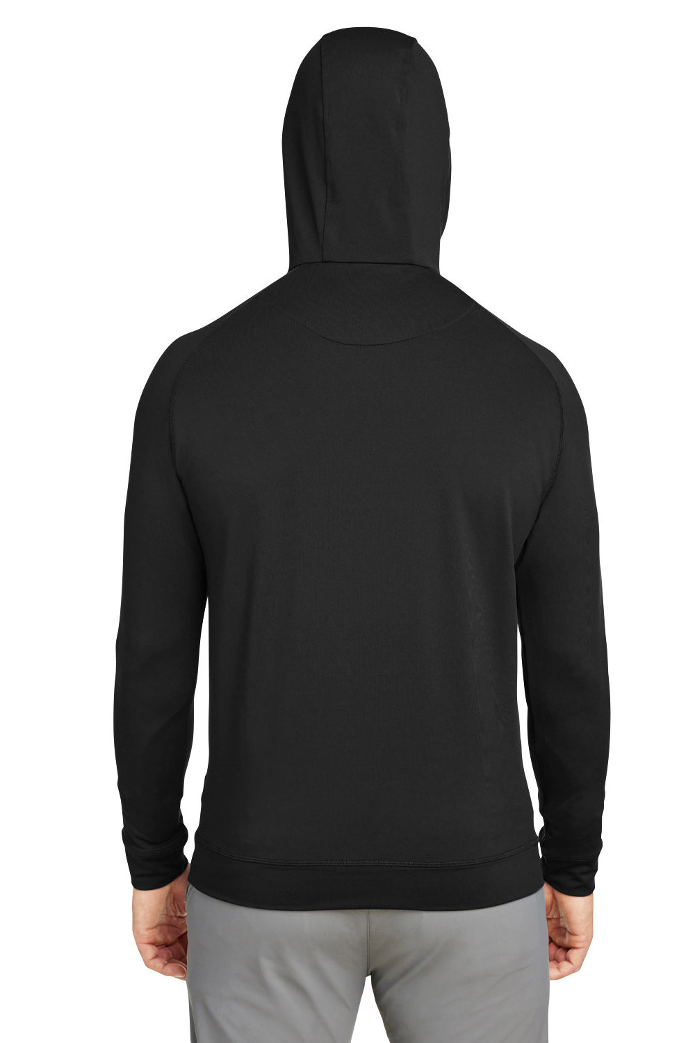 Swannies Golf SWV600 Mens Vandyke 1/4 Zip Hooded  Sweatshirt Hoodie Black Model Back