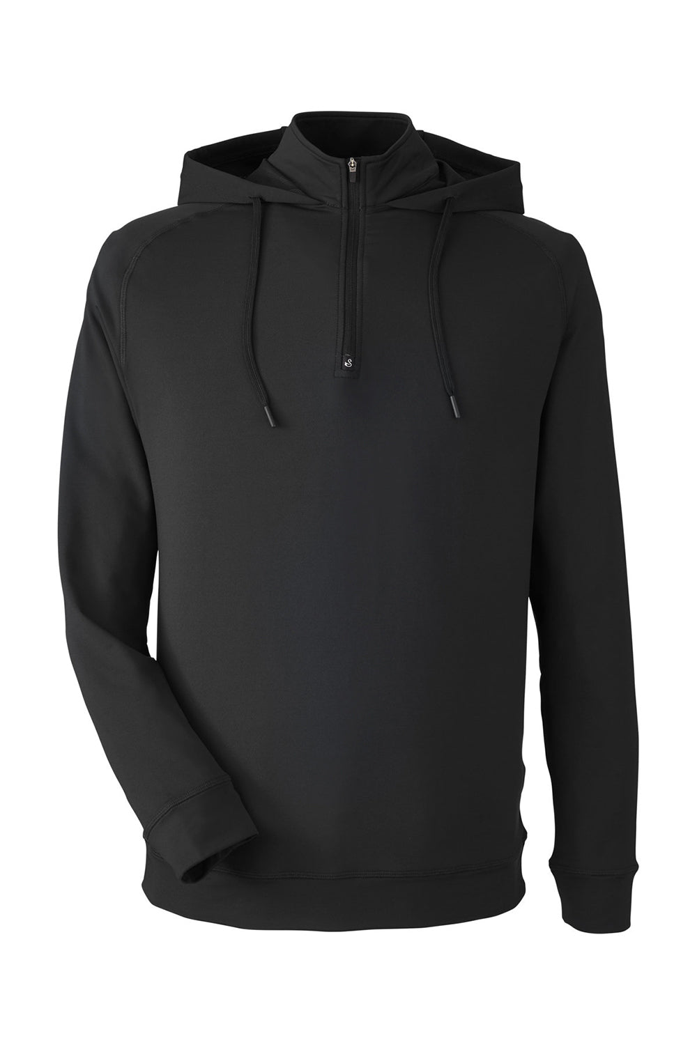 Swannies Golf SWV600 Mens Vandyke 1/4 Zip Hooded  Sweatshirt Hoodie Black Flat Front