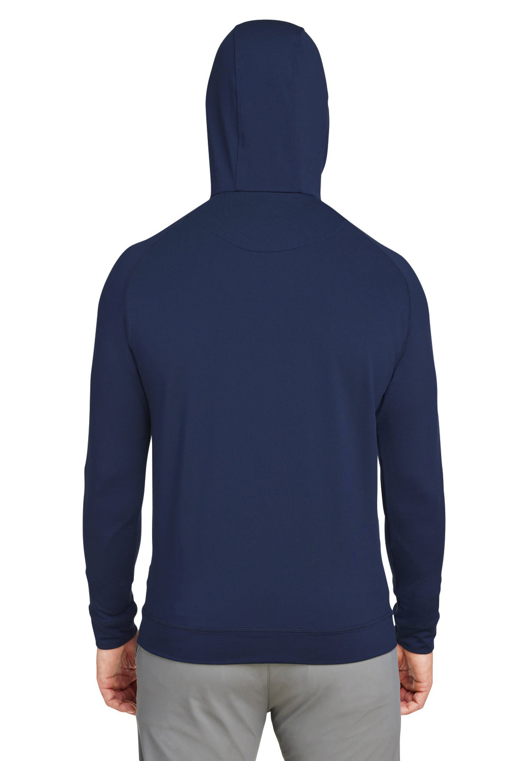 Swannies Golf SWV600 Mens Vandyke 1/4 Zip Hooded  Sweatshirt Hoodie Navy Blue Model Back