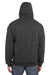 Berne SZ101 Mens Heritage Fleece Full Zip Hooded Sweatshirt Hoodie Charcoal Grey Model Back
