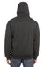 Berne SZ101 Mens Heritage Fleece Full Zip Hooded Sweatshirt Hoodie w/ Pockets Charcoal Grey Model Back