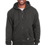 Berne Mens Heritage Fleece Full Zip Hooded Sweatshirt Hoodie w/ Pockets - Charcoal Grey