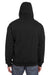 Berne SZ101 Mens Heritage Fleece Full Zip Hooded Sweatshirt Hoodie w/ Pockets Black Model Back