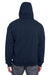Berne SZ101 Mens Heritage Fleece Full Zip Hooded Sweatshirt Hoodie Navy Blue Model Back