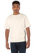 Champion T105 Mens Heritage Short Sleeve Crewneck T-Shirt Natural Model Front