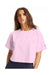 Champion T453W Womens Heritage Cropped Short Sleeve Crewneck T-Shirt Candy Pink Model Front
