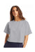 Champion T453W Womens Heritage Cropped Short Sleeve Crewneck T-Shirt Oxford Grey Model Front