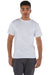 Champion T425 Mens Short Sleeve Crewneck T-Shirt White Model Front