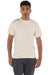 Champion T425 Mens Short Sleeve Crewneck T-Shirt Sand Model Front