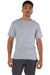 Champion T425 Mens Short Sleeve Crewneck T-Shirt Light Steel Grey Model Front