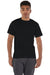 Champion T425 Mens Short Sleeve Crewneck T-Shirt Black Model Front