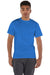 Champion T425 Mens Short Sleeve Crewneck T-Shirt Royal Blue Model Front