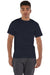 Champion T425 Mens Short Sleeve Crewneck T-Shirt Navy Blue Model Front