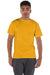 Champion T425 Mens Short Sleeve Crewneck T-Shirt Gold Model Front