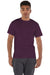Champion T425 Mens Short Sleeve Crewneck T-Shirt Maroon Model Front